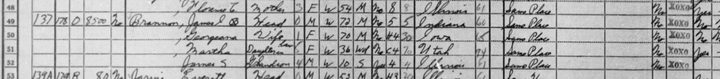 The Brannon household, 1940: original document image