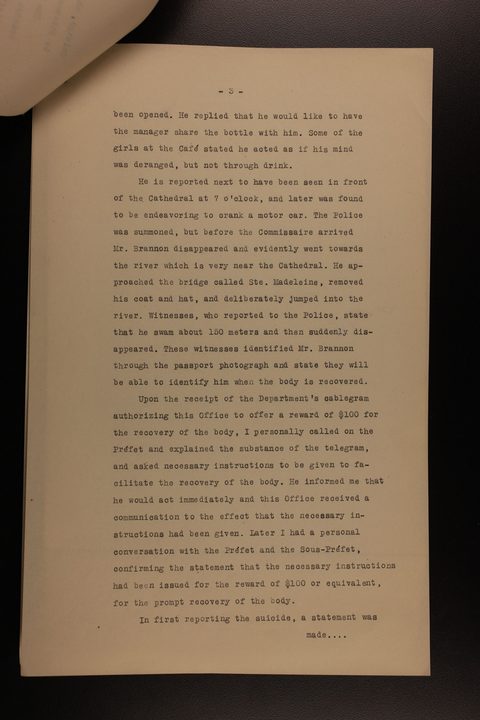 Reported entry into the river: original document image